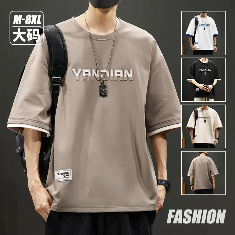 Men Blue Printed T-Shirt Short Sleeve Round Neck - Image 44