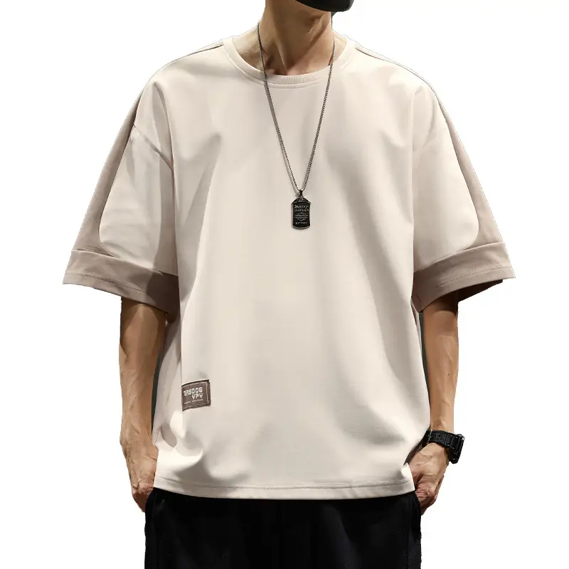 Men Blue Printed T-Shirt Short Sleeve Round Neck - Image 45