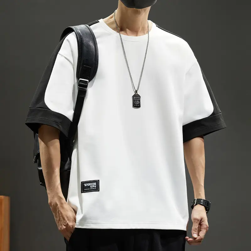 Men Blue Printed T-Shirt Short Sleeve Round Neck - Image 25