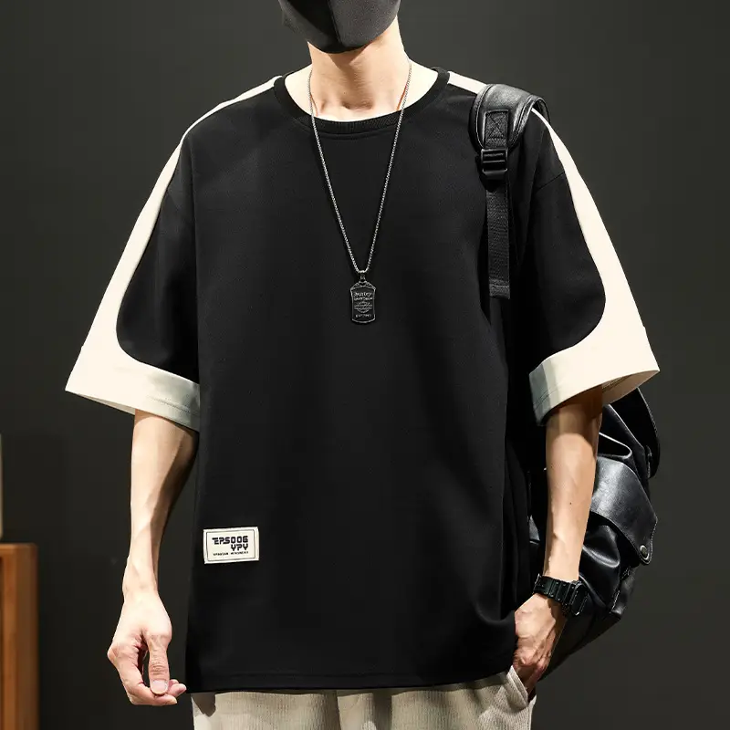 Men Blue Printed T-Shirt Short Sleeve Round Neck - Image 26