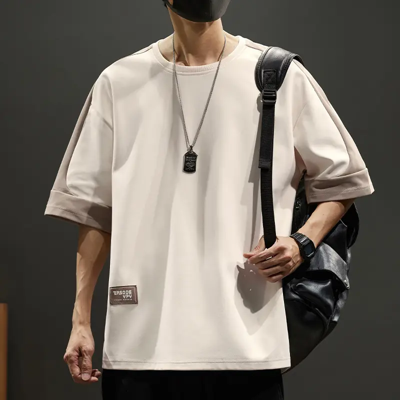 Men Blue Printed T-Shirt Short Sleeve Round Neck - Image 27