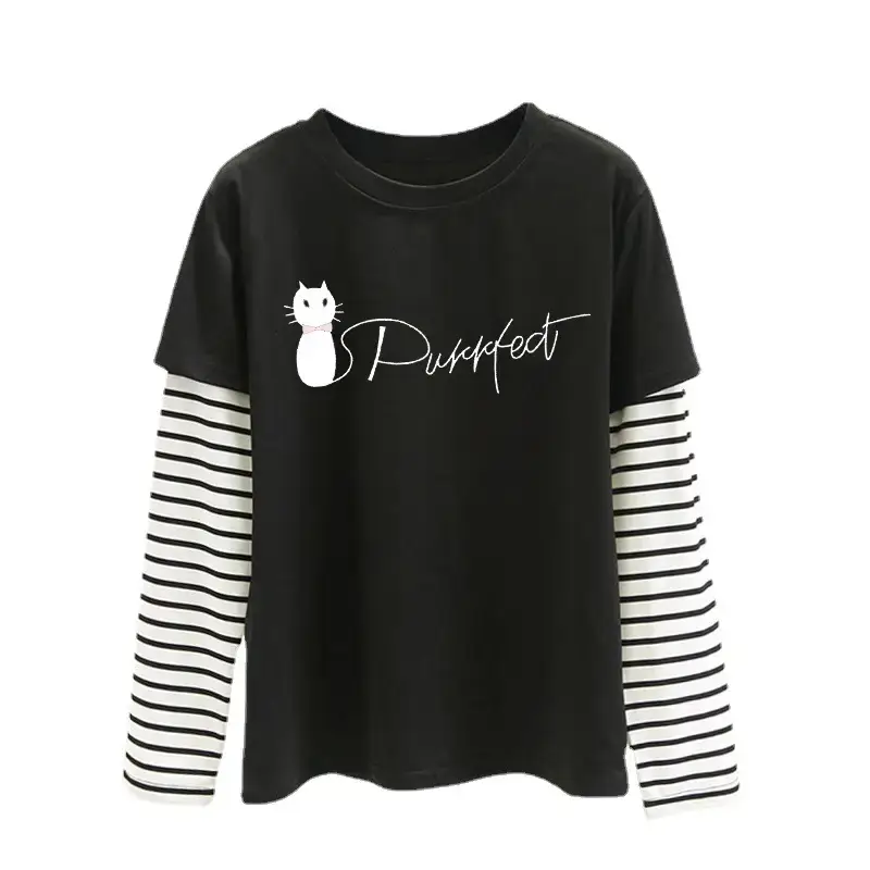 Women Long Sleeve Cartoon T-Shirt Black 2025 - Image 40