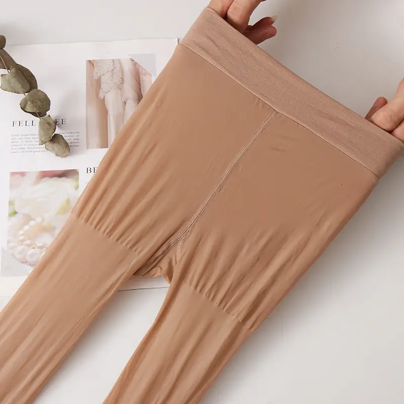 Women's Silk Anti-Hook Bare Leg Panties Flesh Color Medium Thick - Image 20