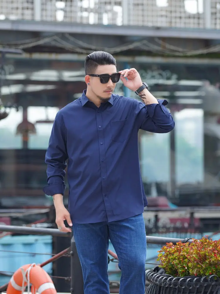 First Wolf Plus Size Men's White Long Sleeve Shirt - Image 22