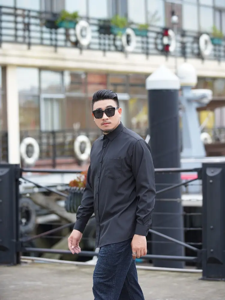 First Wolf Plus Size Men's White Long Sleeve Shirt - Image 23