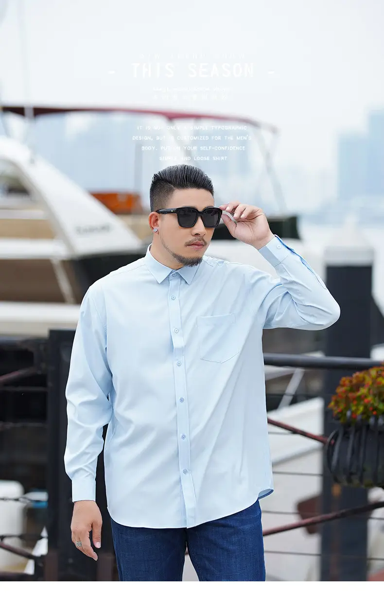 First Wolf Plus Size Men's White Long Sleeve Shirt — feature 1