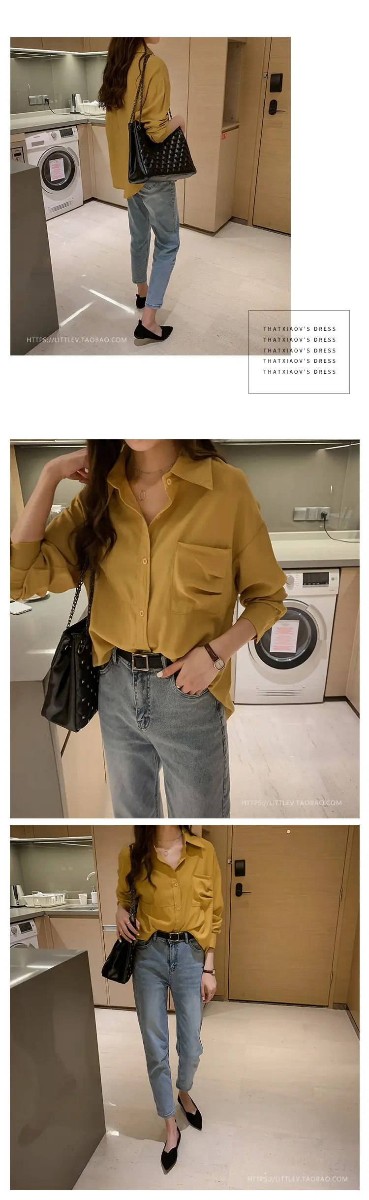 2020 Women Loose Long Sleeve Pink Shirt Korean Style — feature 13