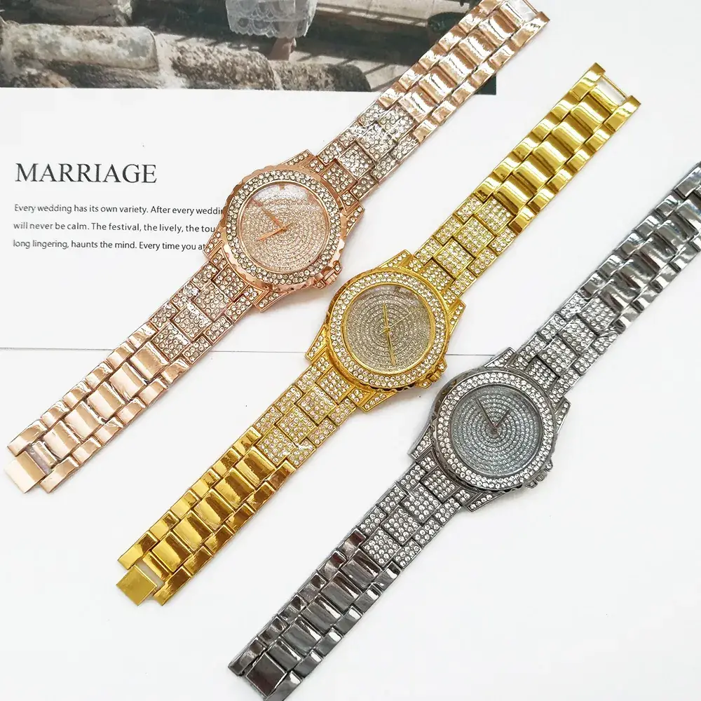 Hot Wristwatch 2024 Rhinestone Ladies Quartz Watch Men - Image 5