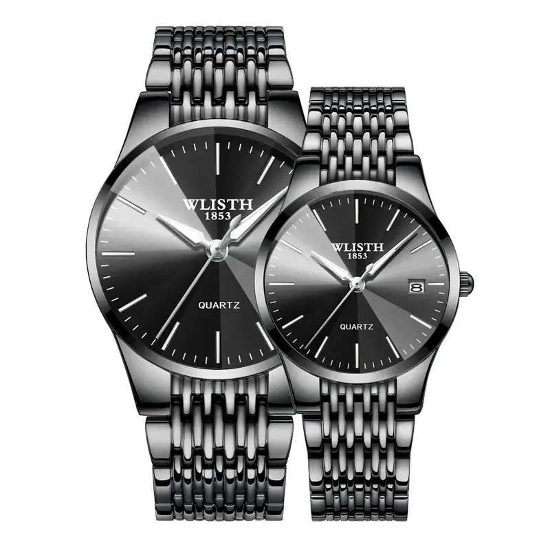 Wisth Blue Quartz Men's Watch Waterproof Black Strap