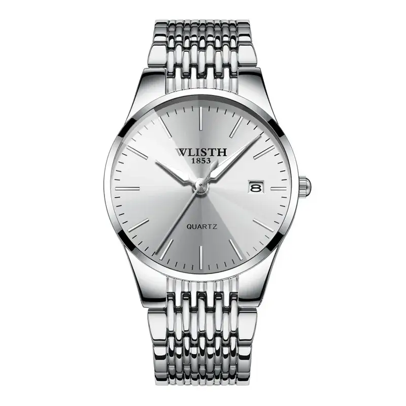 Wisth Blue Quartz Men's Watch Waterproof Black Strap