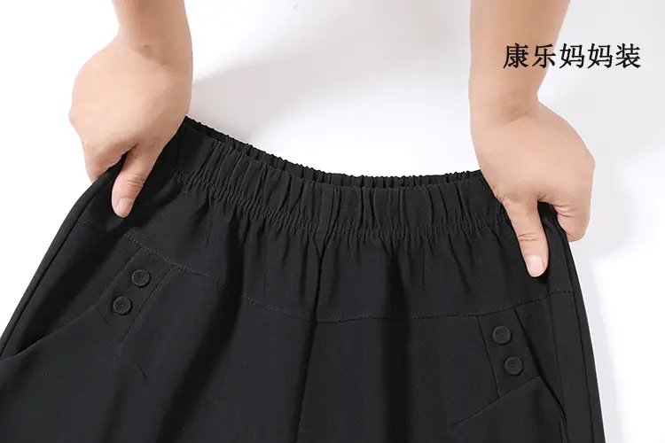 Spring Plus Size Elastic Waist Straight Pants for Women — feature 20