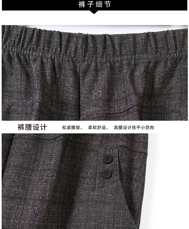 Spring Plus Size Elastic Waist Straight Pants for Women — feature 26