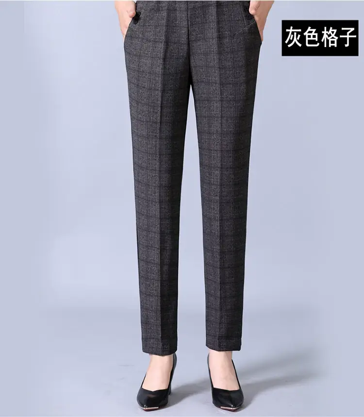 Spring Plus Size Elastic Waist Straight Pants for Women — feature 28