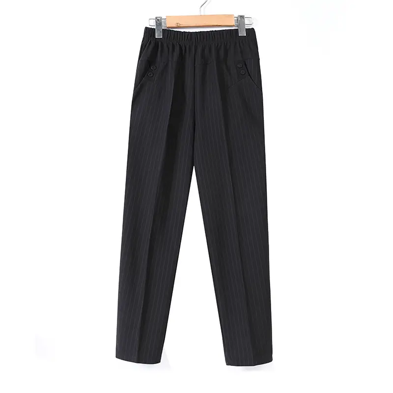 Spring Plus Size Elastic Waist Straight Pants for Women - Image 4