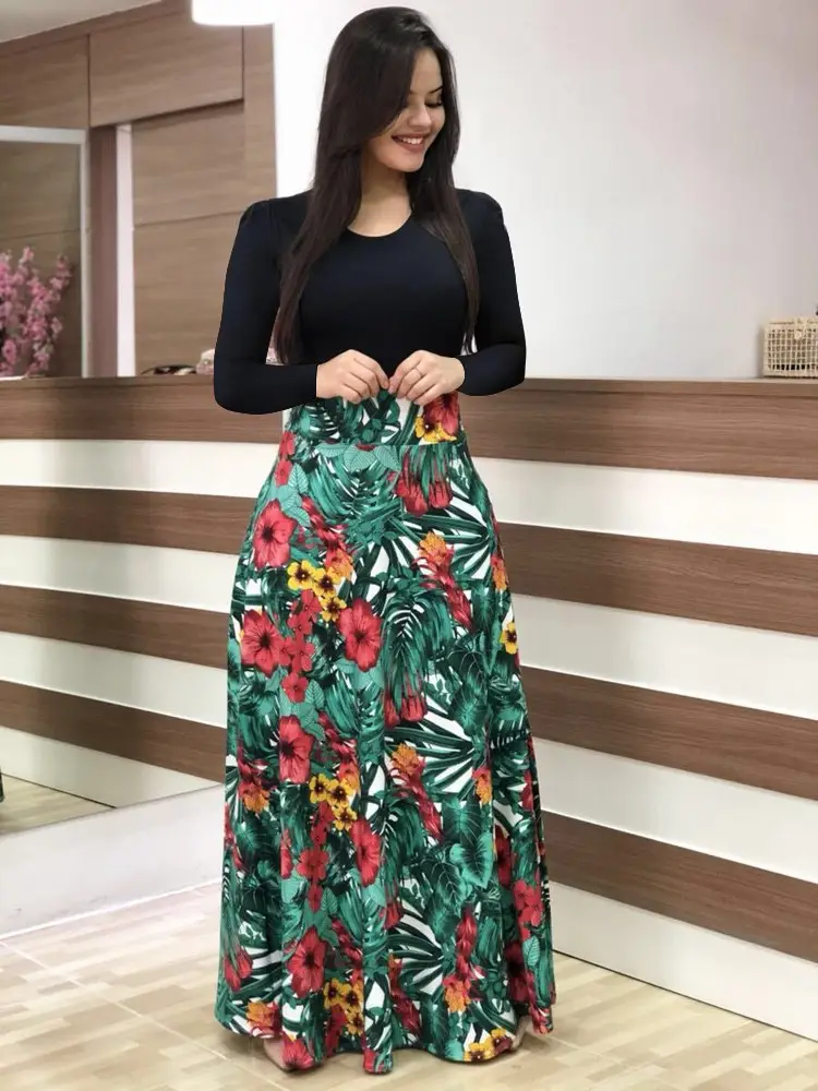 Women Floral Print Long Sleeve Skirts Set - Image 13