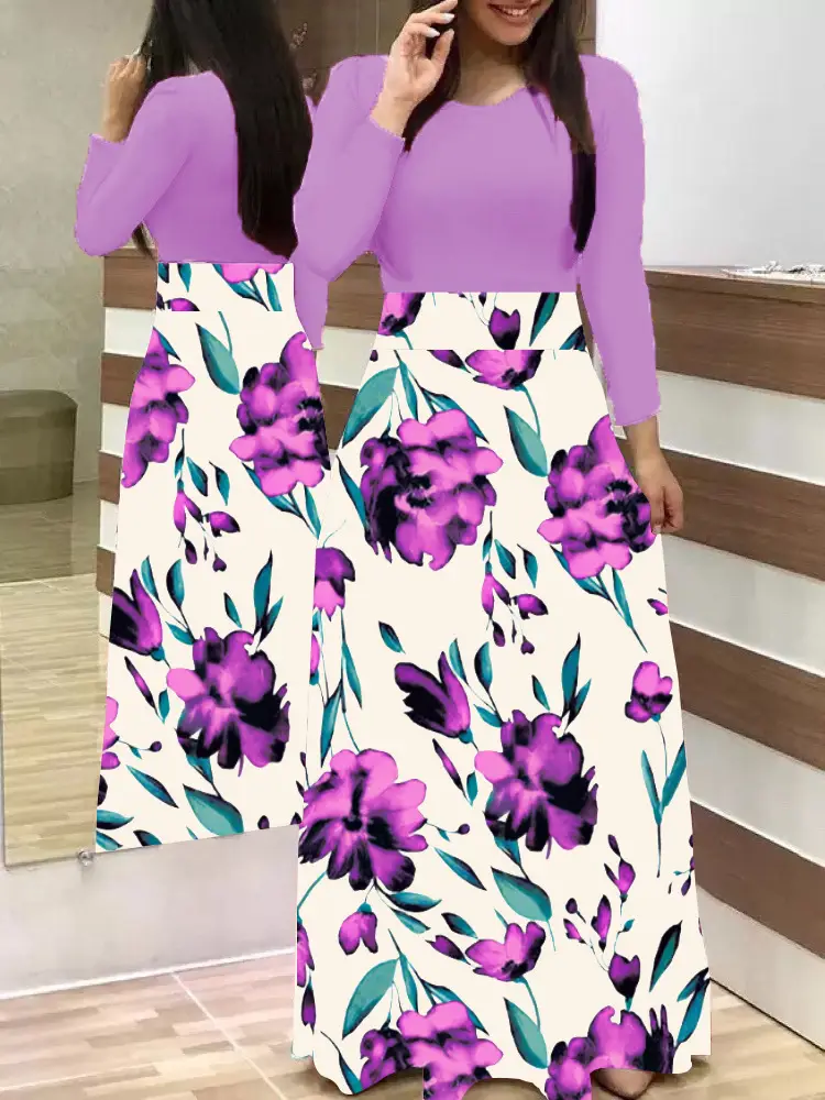 Women Floral Print Long Sleeve Skirts Set - Image 21
