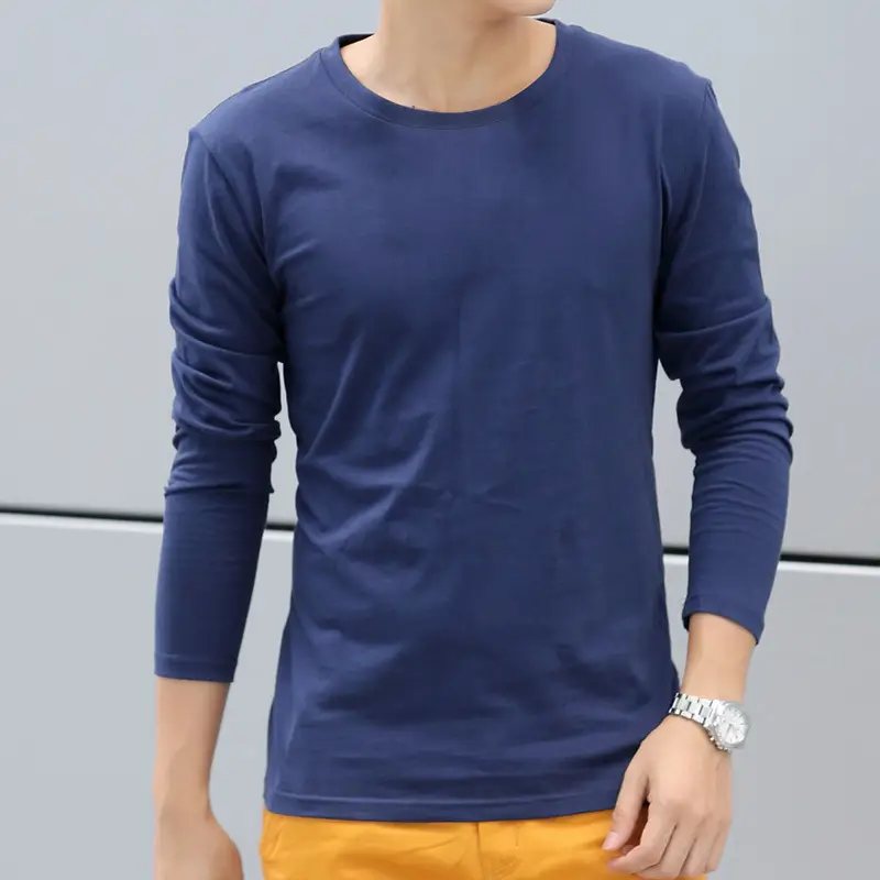Men Long Sleeve Green Slim Fit T-Shirt - Image 14