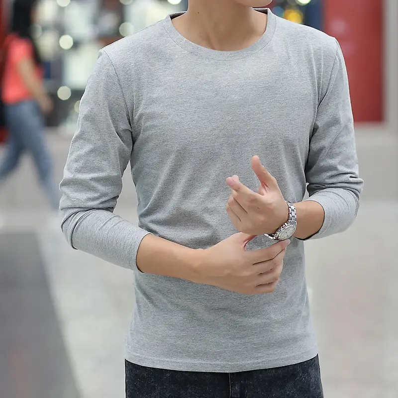 Men Long Sleeve Green Slim Fit T-Shirt - Image 16