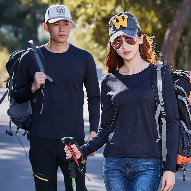 Men's Navy Long Sleeve T-Shirt with Backpack Accessories - Image 9