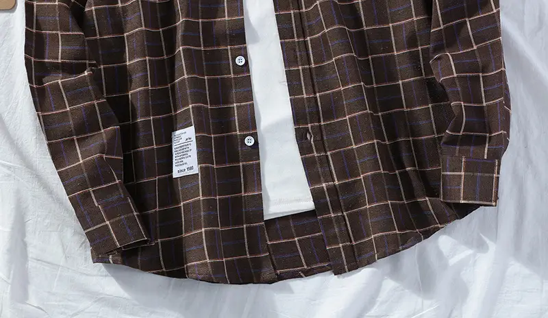 Men's Plaid Long Sleeve Shirt 2021 Harajuku Style — feature 26