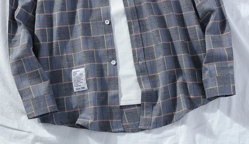 Men's Plaid Long Sleeve Shirt 2021 Harajuku Style — feature 30