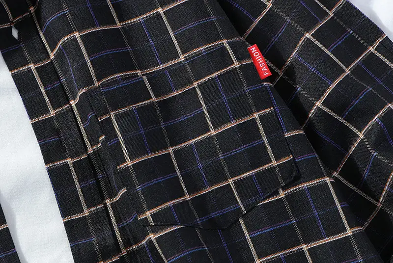 Men's Plaid Long Sleeve Shirt 2021 Harajuku Style — feature 40
