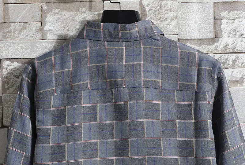 Men's Plaid Long Sleeve Shirt 2021 Harajuku Style — feature 53