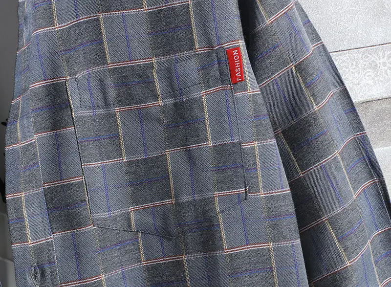 Men's Plaid Long Sleeve Shirt 2021 Harajuku Style — feature 56