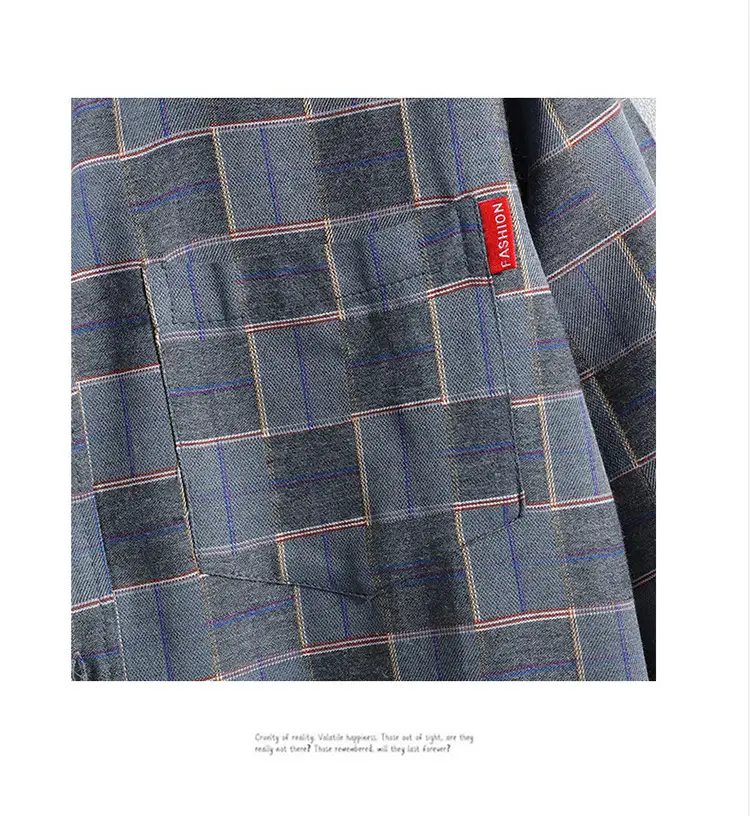 Men's Plaid Long Sleeve Shirt 2021 Harajuku Style — feature 77