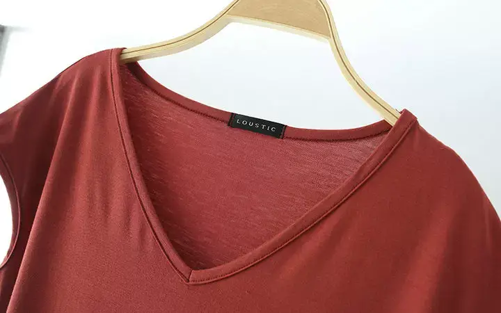 Women's Slim Fit V-Neck T-Shirt Black Modal — feature 14