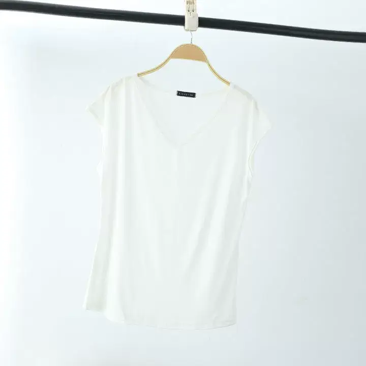 Women's Slim Fit V-Neck T-Shirt Black Modal — feature 9