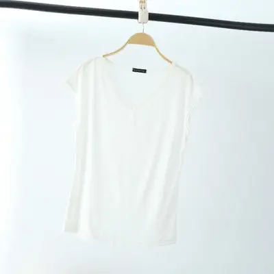 Women's Slim Fit V-Neck T-Shirt Black Modal - Image 3