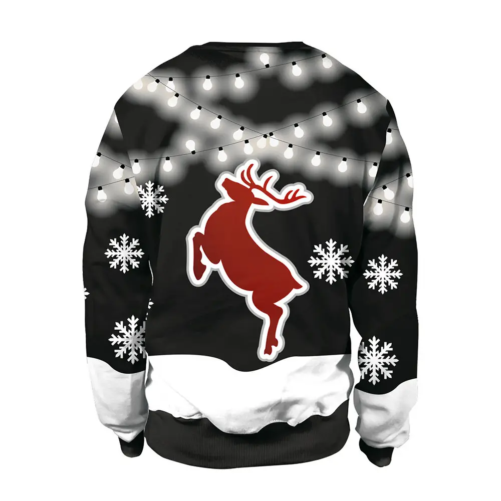 2024 Digital Printed Couple Sweatshirt with Santa Dog Design