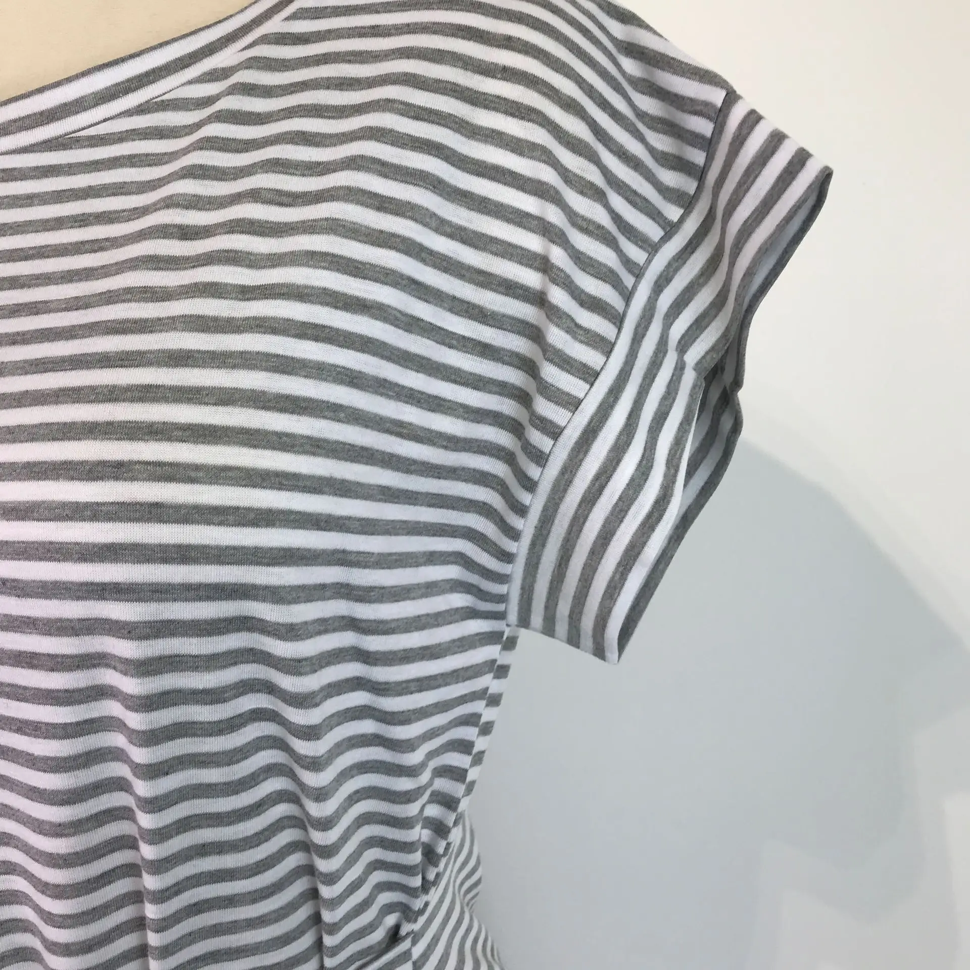 Women Belted Striped Summer Dress Blue White — feature 31