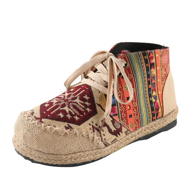 Ethnic Style Casual Linen Bottom Boots Women's 2025 Autumn and Winter New Arrival Embroidered Cloth Shoes Cotton Linen College Style Cloth Shoes for Women - Image 7