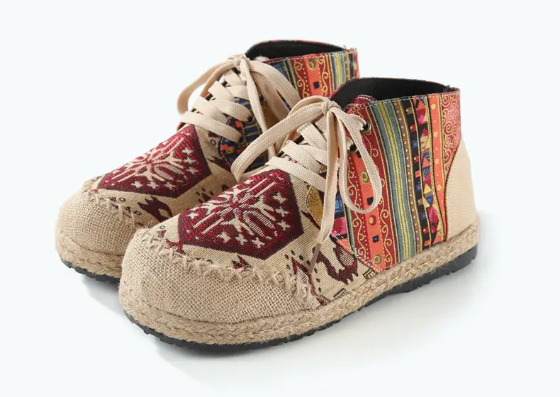Ethnic Style Casual Linen Bottom Boots Women's 2025 Autumn and Winter New Arrival Embroidered Cloth Shoes Cotton Linen College Style Cloth Shoes for Women — feature 17