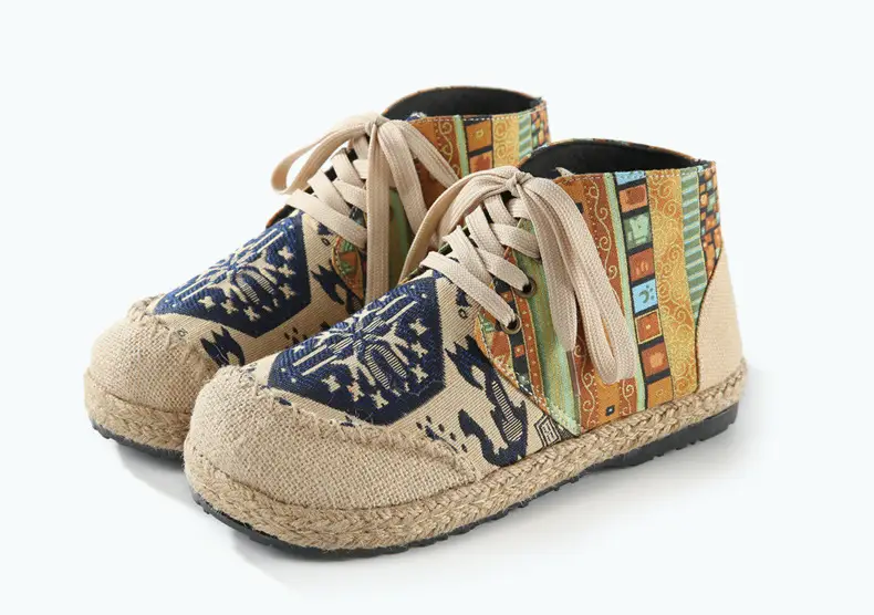 Ethnic Style Casual Linen Bottom Boots Women's 2025 Autumn and Winter New Arrival Embroidered Cloth Shoes Cotton Linen College Style Cloth Shoes for Women — feature 18