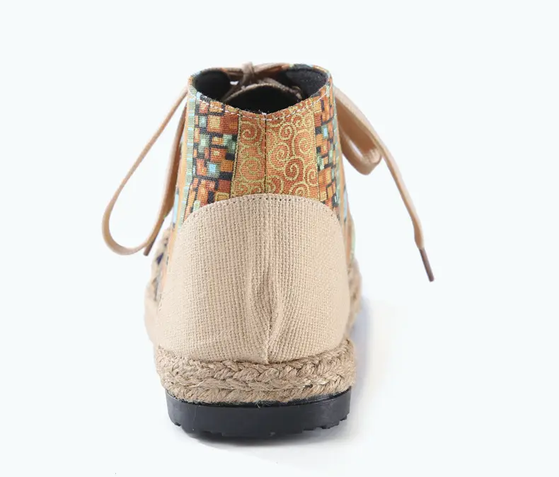 Ethnic Style Casual Linen Bottom Boots Women's 2025 Autumn and Winter New Arrival Embroidered Cloth Shoes Cotton Linen College Style Cloth Shoes for Women — feature 20