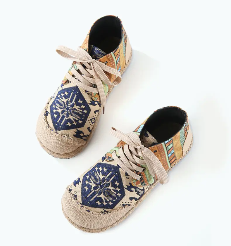Ethnic Style Casual Linen Bottom Boots Women's 2025 Autumn and Winter New Arrival Embroidered Cloth Shoes Cotton Linen College Style Cloth Shoes for Women — feature 23