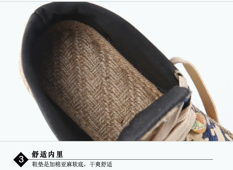 Ethnic Style Casual Linen Bottom Boots Women's 2025 Autumn and Winter New Arrival Embroidered Cloth Shoes Cotton Linen College Style Cloth Shoes for Women — feature 26