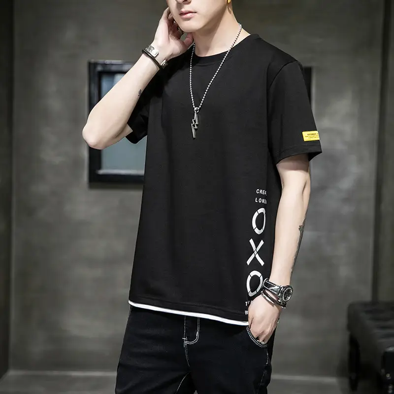 Pure Cotton Round Neck T-Shirt for Men Summer 2025 - Image 31