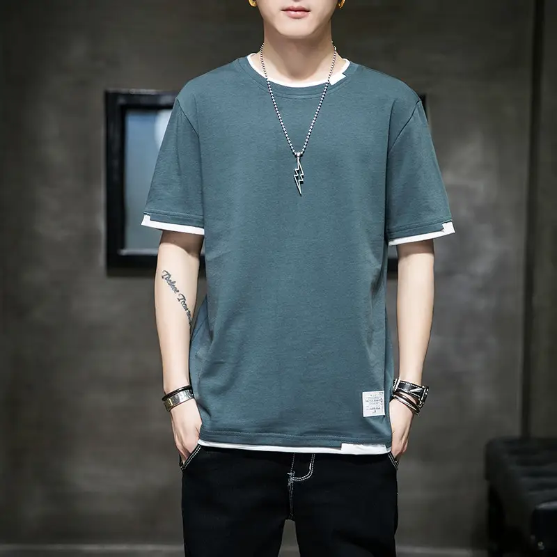 Pure Cotton Round Neck T-Shirt for Men Summer 2025 - Image 10