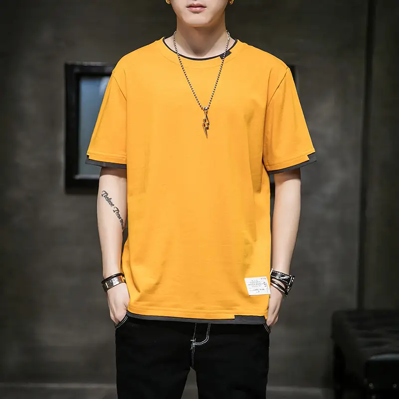 Pure Cotton Round Neck T-Shirt for Men Summer 2025 - Image 12