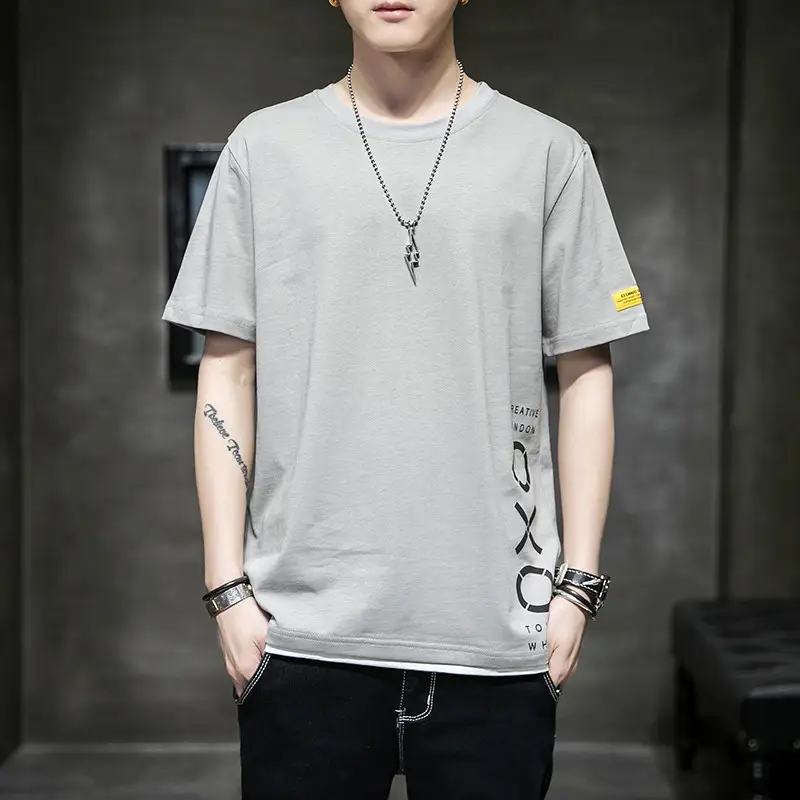 Pure Cotton Round Neck T-Shirt for Men Summer 2025 - Image 16