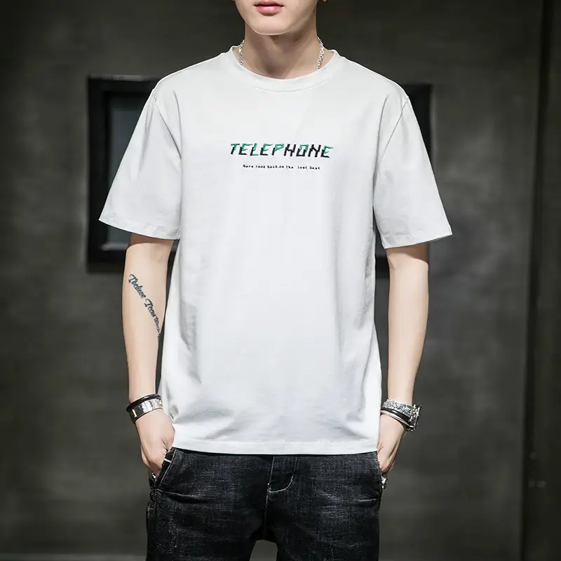 Pure Cotton Round Neck T-Shirt for Men Summer 2025 - Image 24