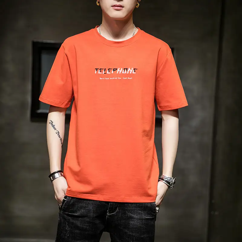 Pure Cotton Round Neck T-Shirt for Men Summer 2025 - Image 25