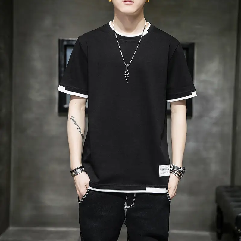 Pure Cotton Round Neck T-Shirt for Men Summer 2025 - Image 6