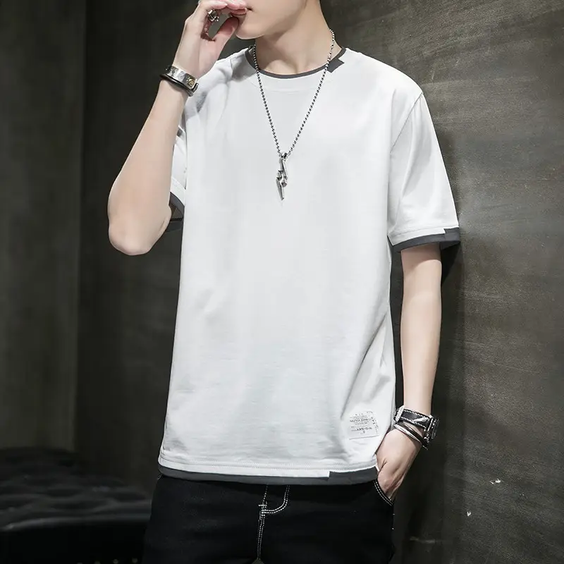 Pure Cotton Round Neck T-Shirt for Men Summer 2025 - Image 7