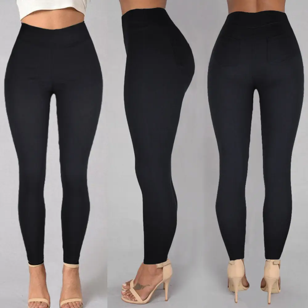 Women's Navy High Waist Ankle-Length Leggings - Image 6
