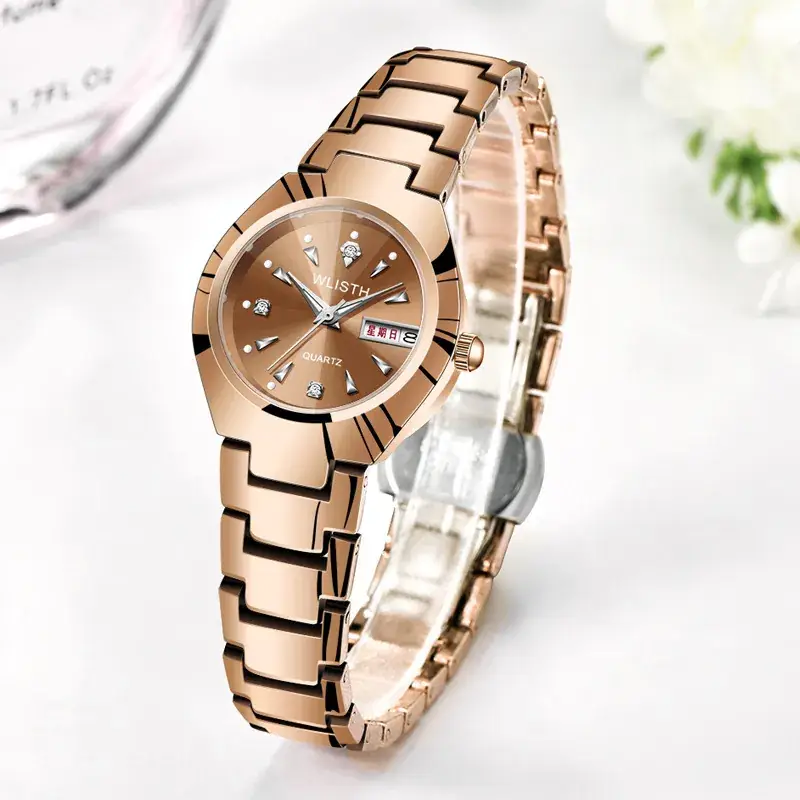 Women's Quartz Steel Band Watch 25mm Blue Dial Waterproof - Image 9